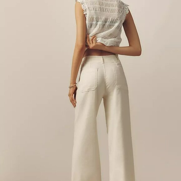 Anthropologie The Colette Linen Blend Crop Wide-Leg Pants by Maeve. Sz 31 - Picture 8 of 8